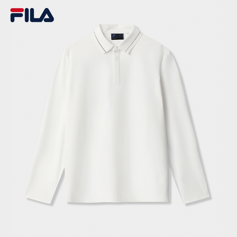 FILA CORE BLUE Men Long Sleeve Polo (Black/White)