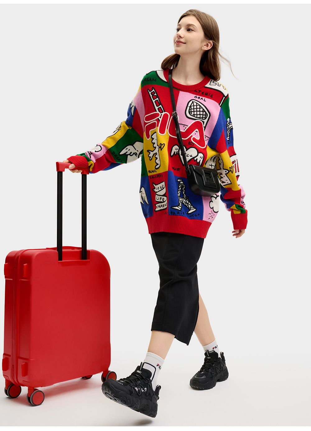 FILA CORE LIFESTYLE ORIGINALE FILA SOPHEY Women Knit Sweater (Red)