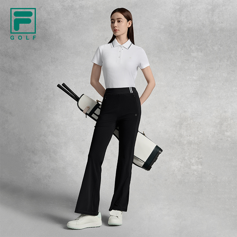 FILA CORE ATHLETICS GOLF ELITE GOLF CLUB Women Short Sleeve Polo (Black / Light Blue / White)