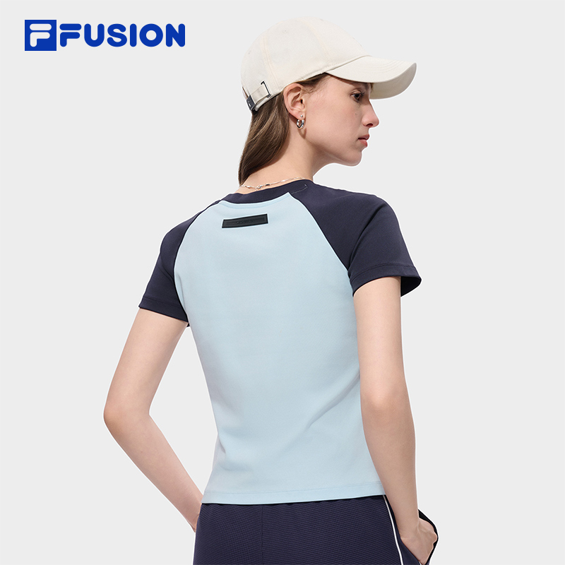 FILA FUSION INLINE Women Knitted Short Sleeve Top