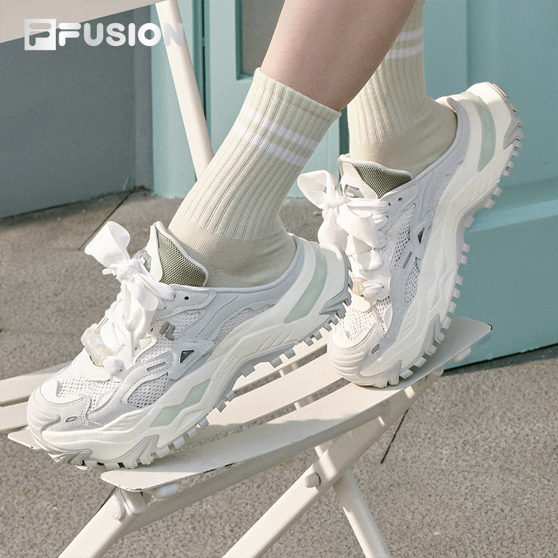 [ TOP PICK! ]FILA FUSION BIANCO MULES Women Platform Shoes/Sneakers (Pink/ Green / Purple) [ Slip-ons | 4.5cm ]