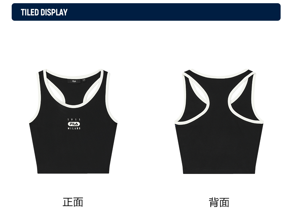 FILA CORE LIFESTYLE MILANO Women Cropped Tank Top (Black)