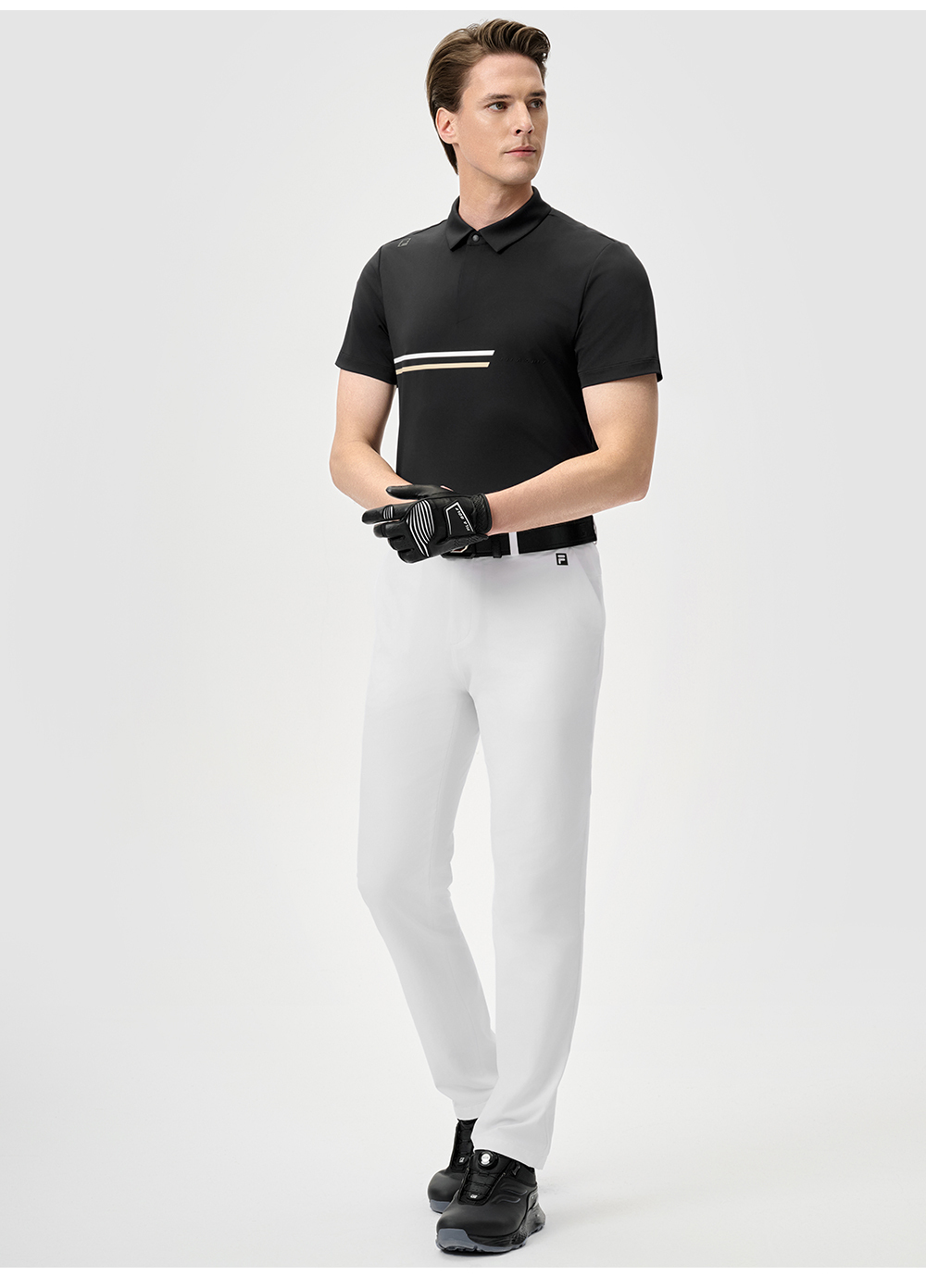 FILA CORE ATHLETICS GOLF STATELY FLORAL Men Polo T-shirt (Black)