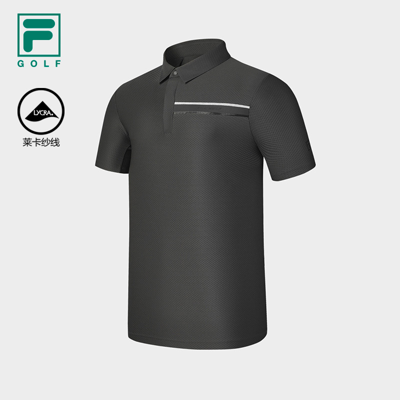 FILA CORE ATHLETICS GOLF SLOPS TO FIELD Men Polo T-shirt (Black