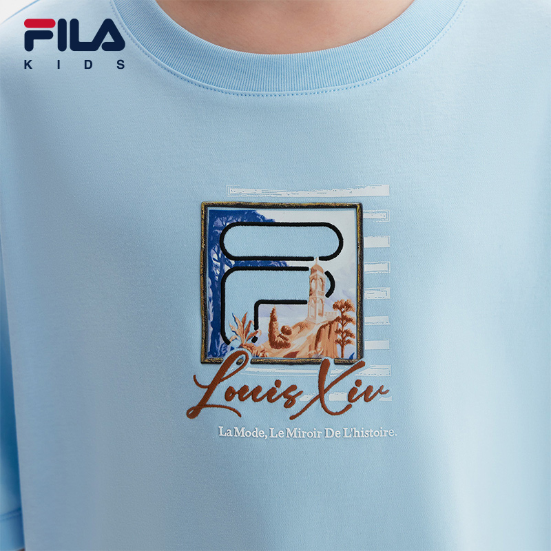 FILA KIDS WHITE LINE x RMN Boys' Printed Short Sleeve T-Shirts (Multi-Colors and Designs Available - White/Yellow/Blue)