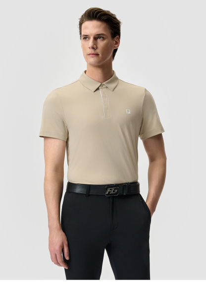 FILA CORE ATHLETICS GOLF STATELY FLORAL Men Polo T-shirt (Black / Light Khaki / White)