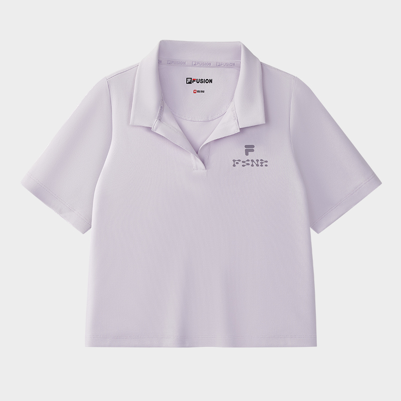 FILA FUSION  FUSION LIFE FUSIONEER DOWNTOWN DRIFT Women Short Sleeve Polo (Violet / White)