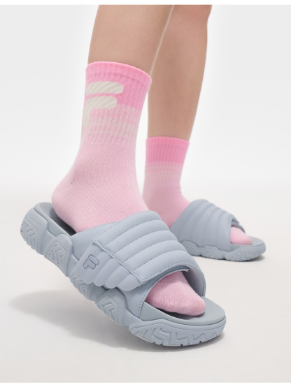 FILA FUSION BARRICADE Women Slippers (White / Icy Blue / Pink)