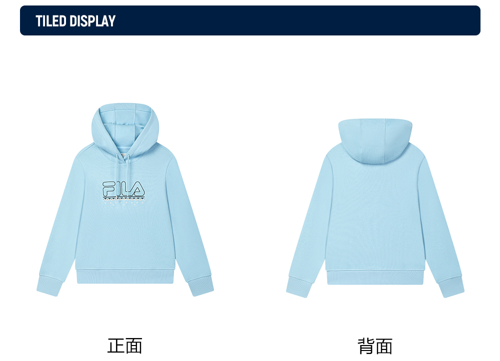 FILA CORE LIFESTYLE WHITE LINE GRENOBLE Women Hoodie (Light Blue)