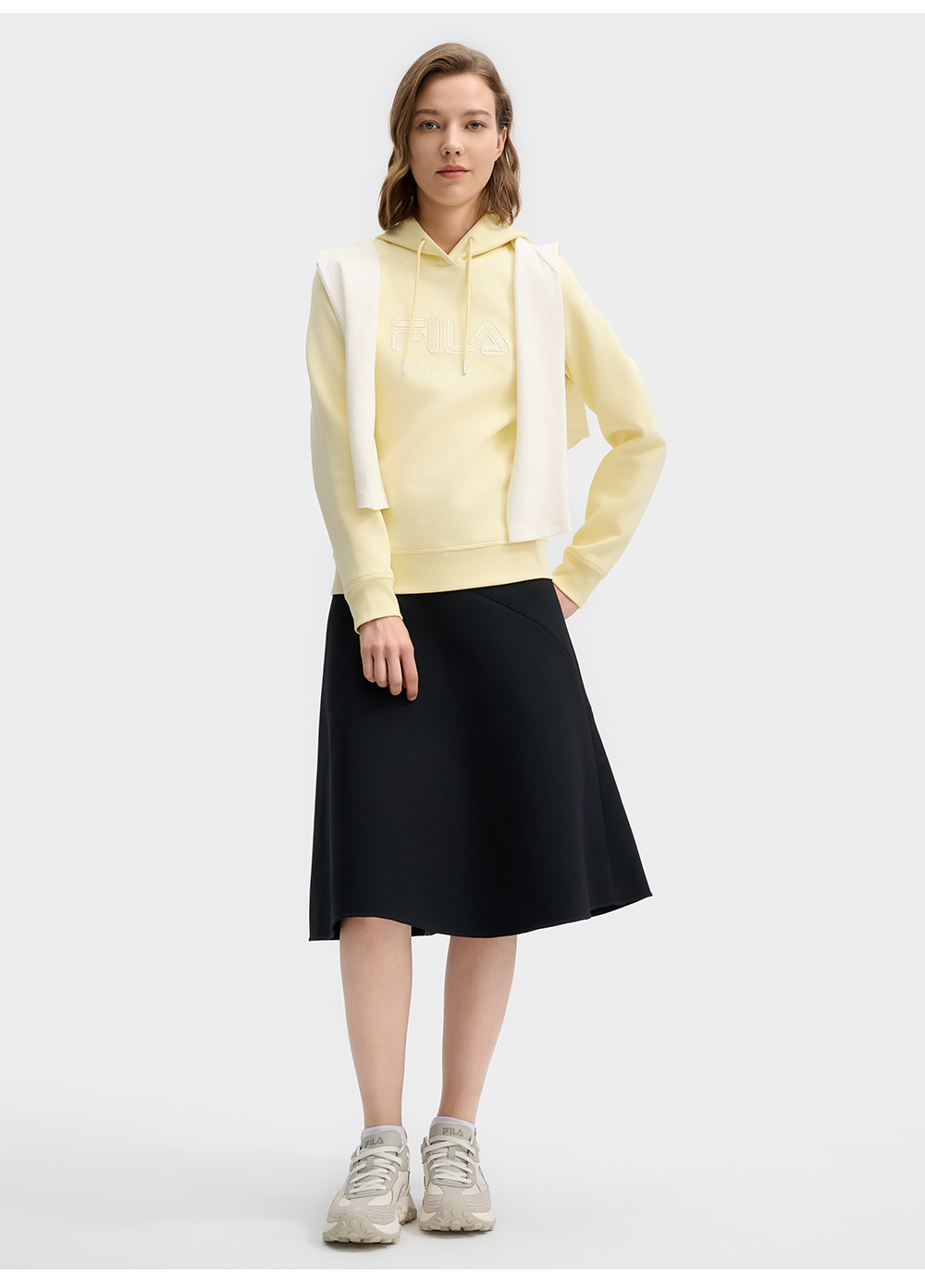FILA CORE LIFESTYLE WHITE MILAN DESIGN WEEK Women Hoodie (Yellow)