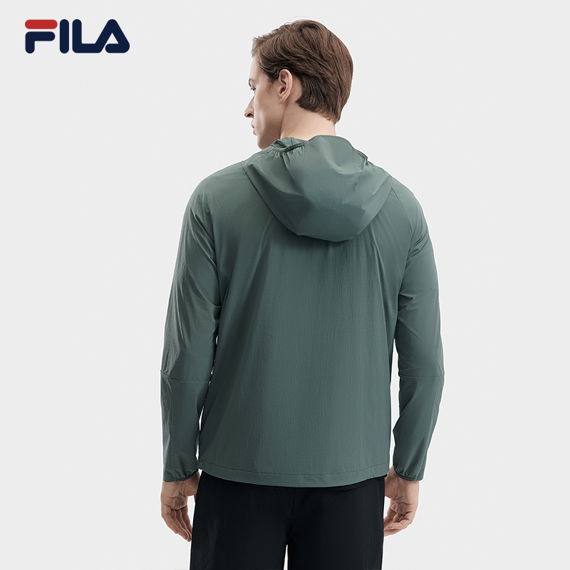 FILA CORE WHITE LINE BLUE Men Woven Top in Green