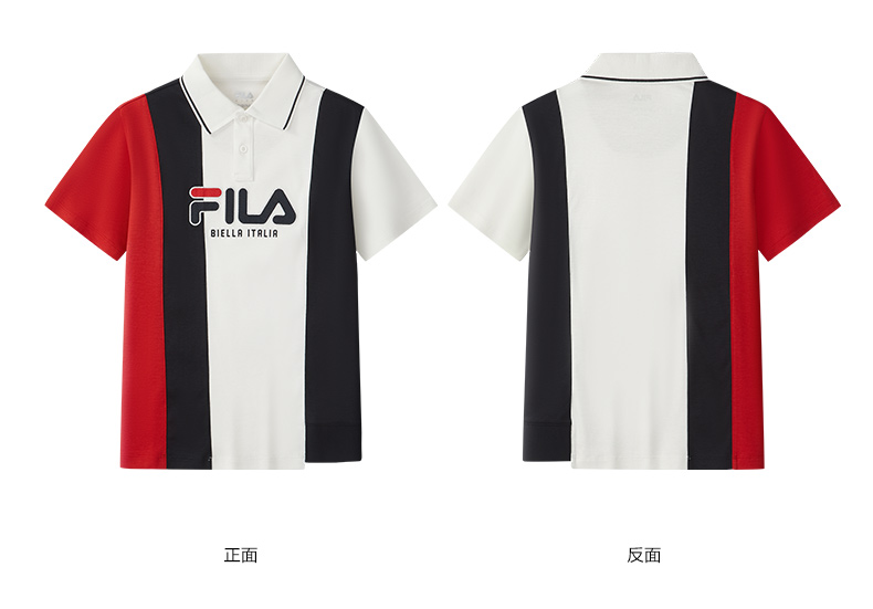 (130-175cm) FILA Kids Boys Polo Short Sleeve Tee T-shirt in blue