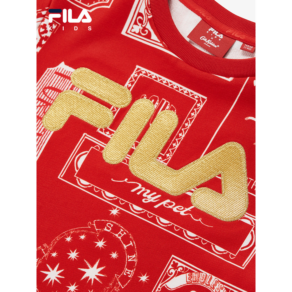 (105 - 160cm) [CNY Collection] FILA KIDS x CATH KIDSTON Boy's Sweater in Red (Full Print)