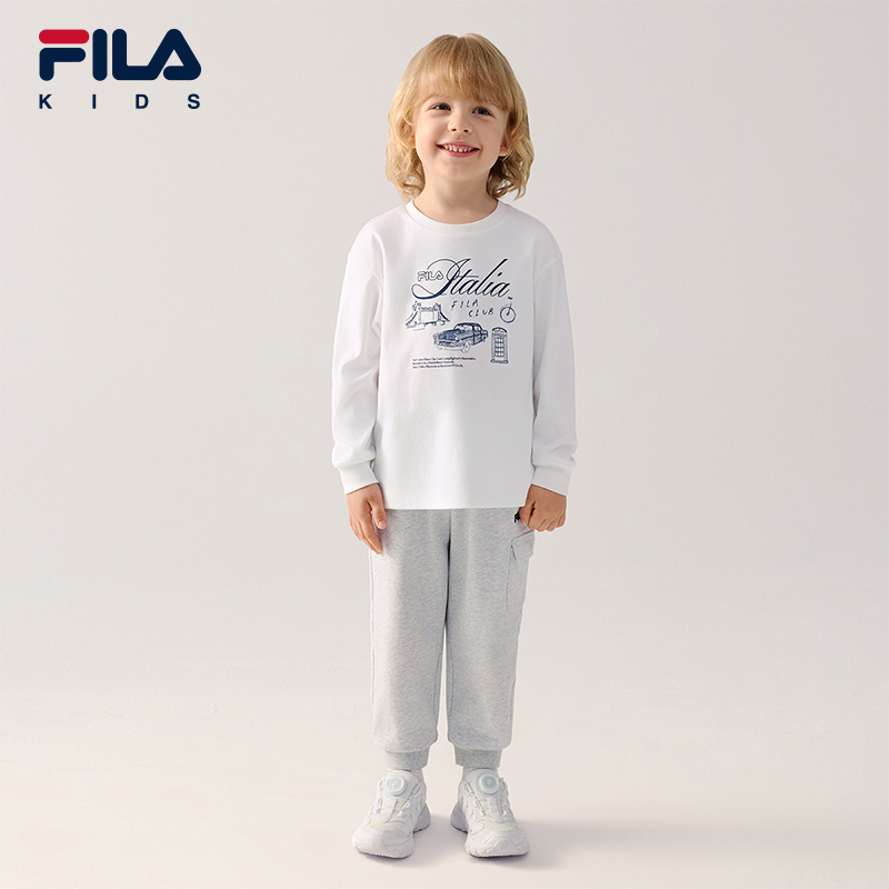 FILA KIDS Boys WHITE LINE Knit Long Sleeve Tee