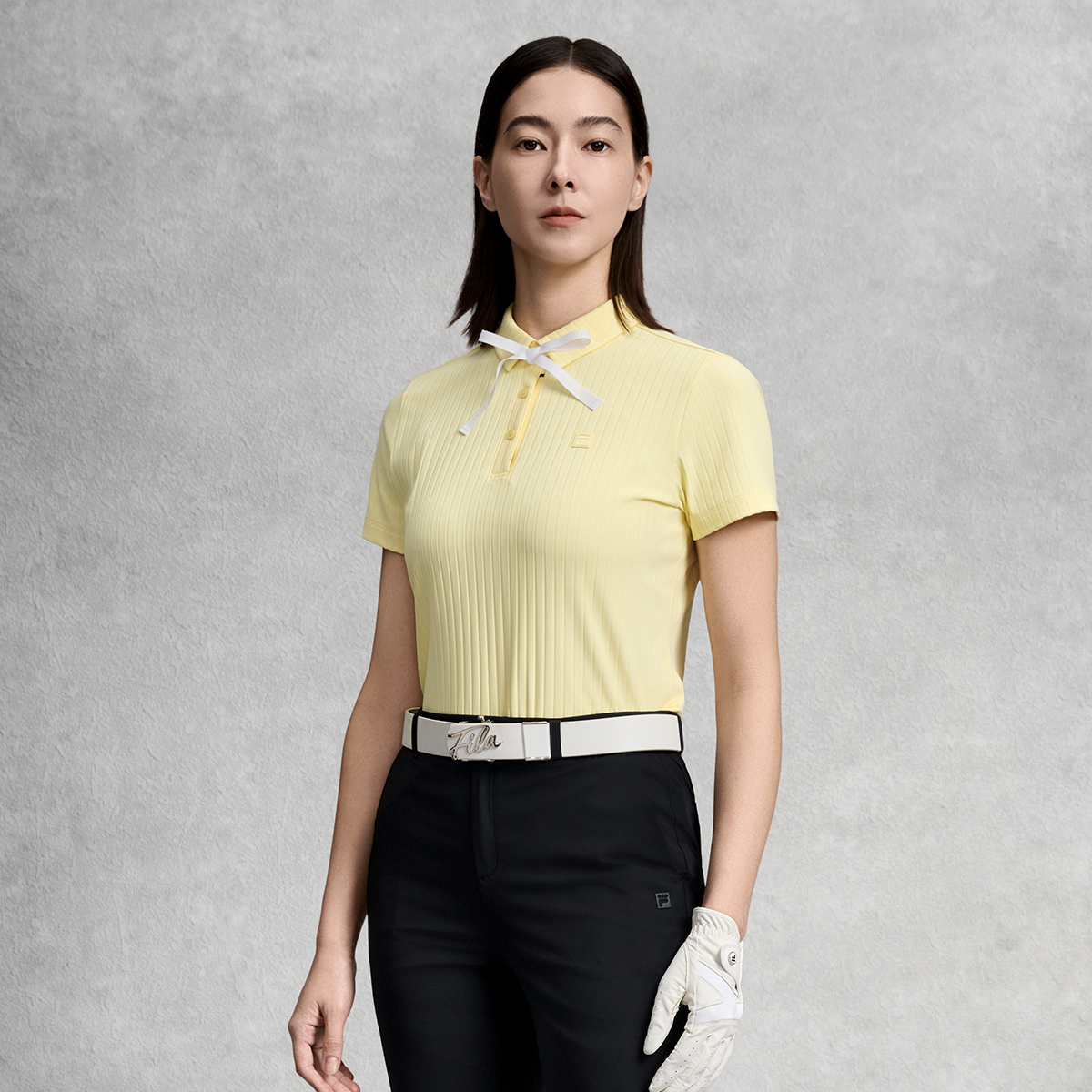 FILA WOMEN'S GOLF Knitted Short Sleeve Polo Shirt