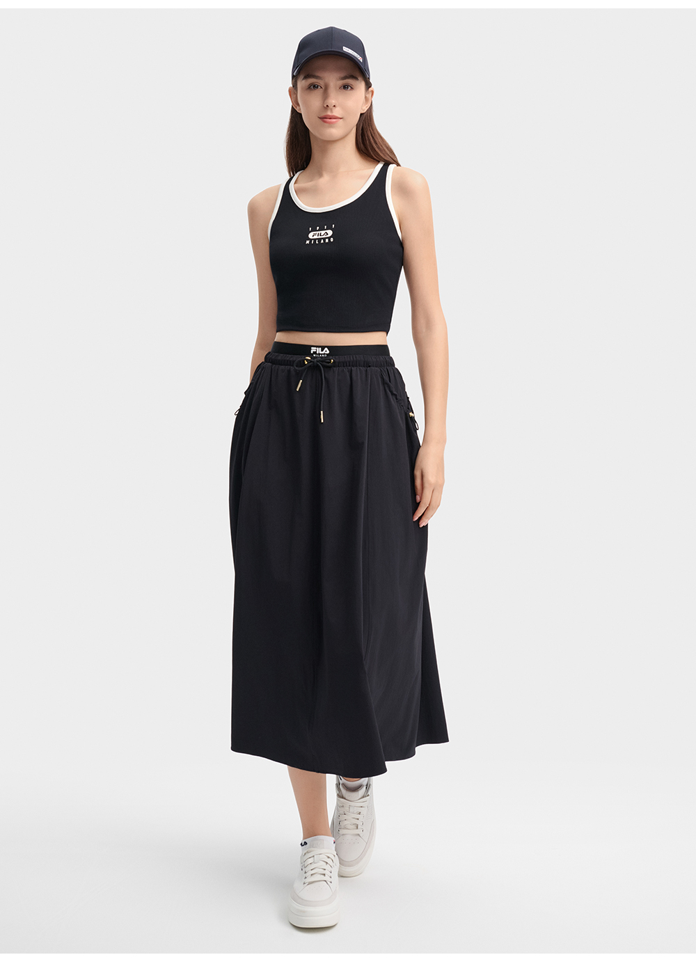 FILA CORE LIFESTYLE MILANO Women Cropped Tank Top (Black)