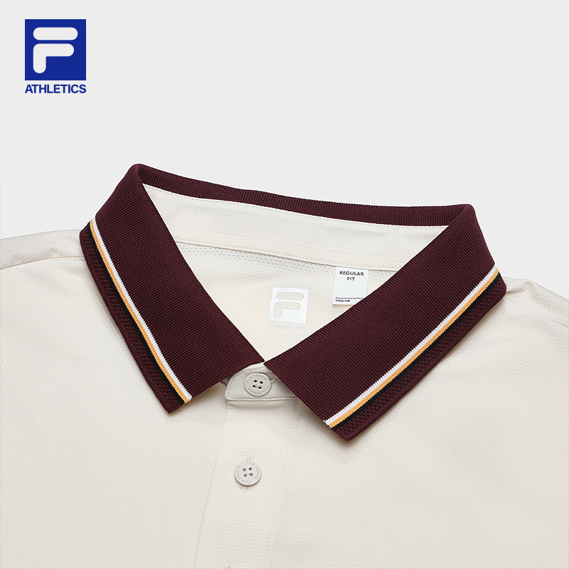 FILA CORE SPORTS ATHLETICS TENNIS Men Short Sleeve Polo in Beige