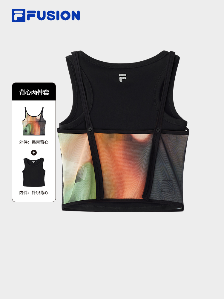 FILA FUSION  WORKWEAR METRO PORTAL Women Cropped Tank Top (Black)