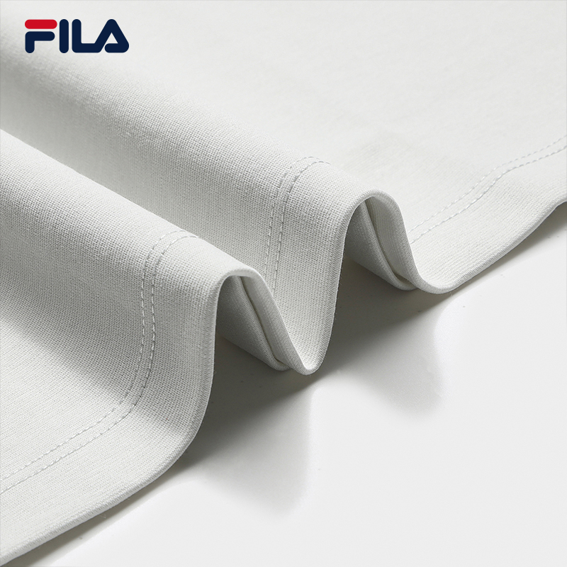 FILA CORE Men WHITE Knitted Short Sleeve Polo Shirt GREY