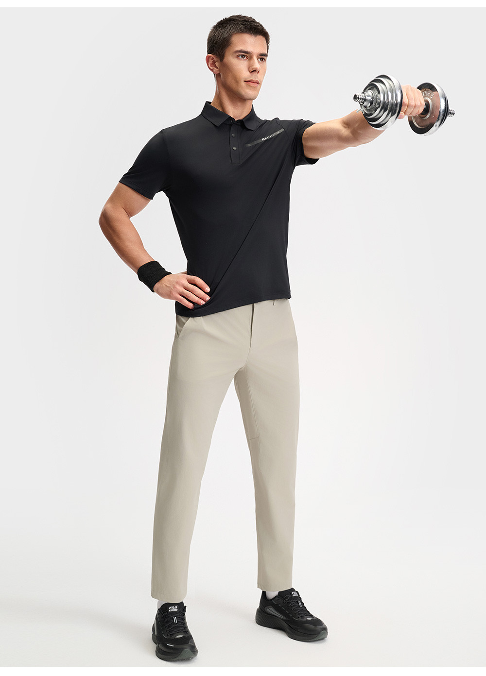 FILA CORE ATHLETICS FITNESS MEN ARTE ELEGANTE Men Polo T-shirt (Black)