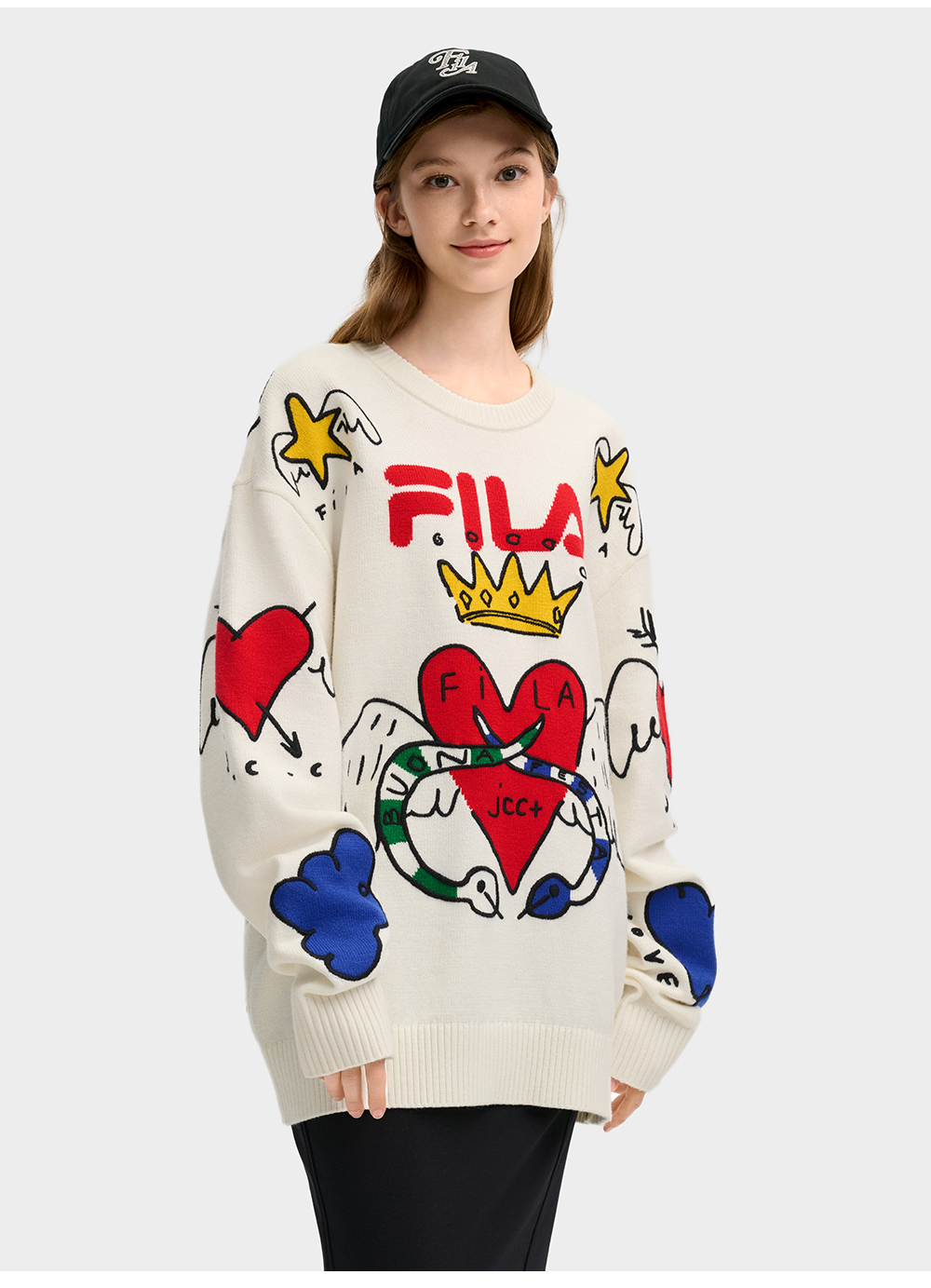 FILA CORE LIFESTYLE ORIGINALE FILA SOPHEY Women Knit Sweater (White)