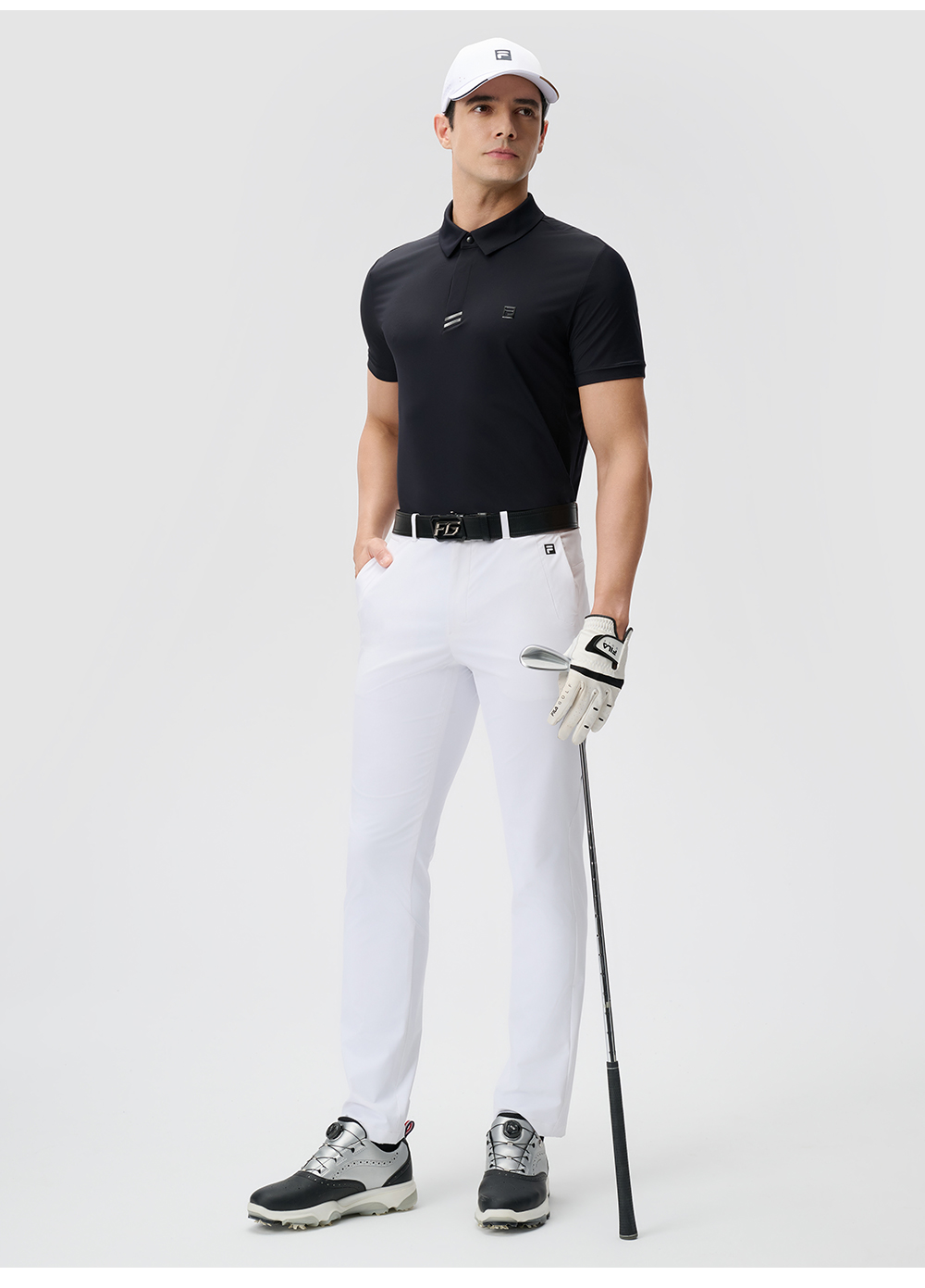FILA CORE ATHLETICS GOLF2 Men Short Sleeve Polo (Black / Blue / White)