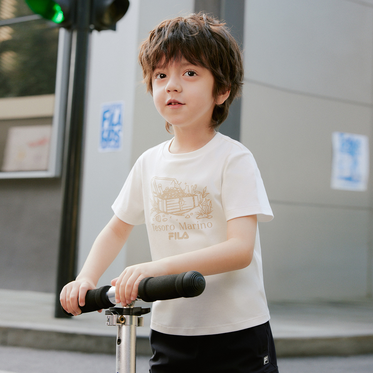 FILA KIDS WHITE LINE Boys Short Sleeves T-Shirt