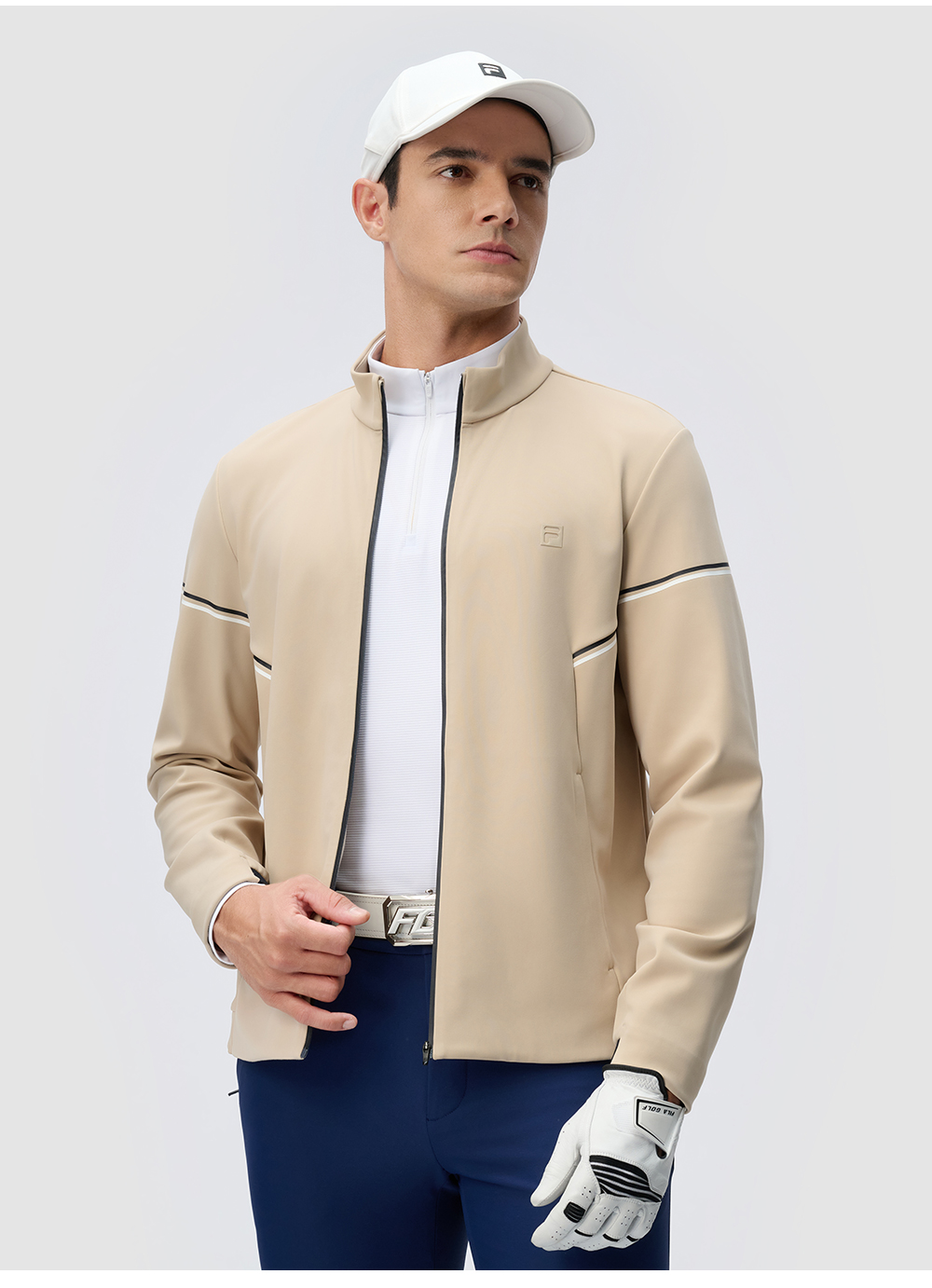 FILA CORE ATHLETICS SLOPS TO FIELD Men 2-piece Down Jacket (Light Khaki)