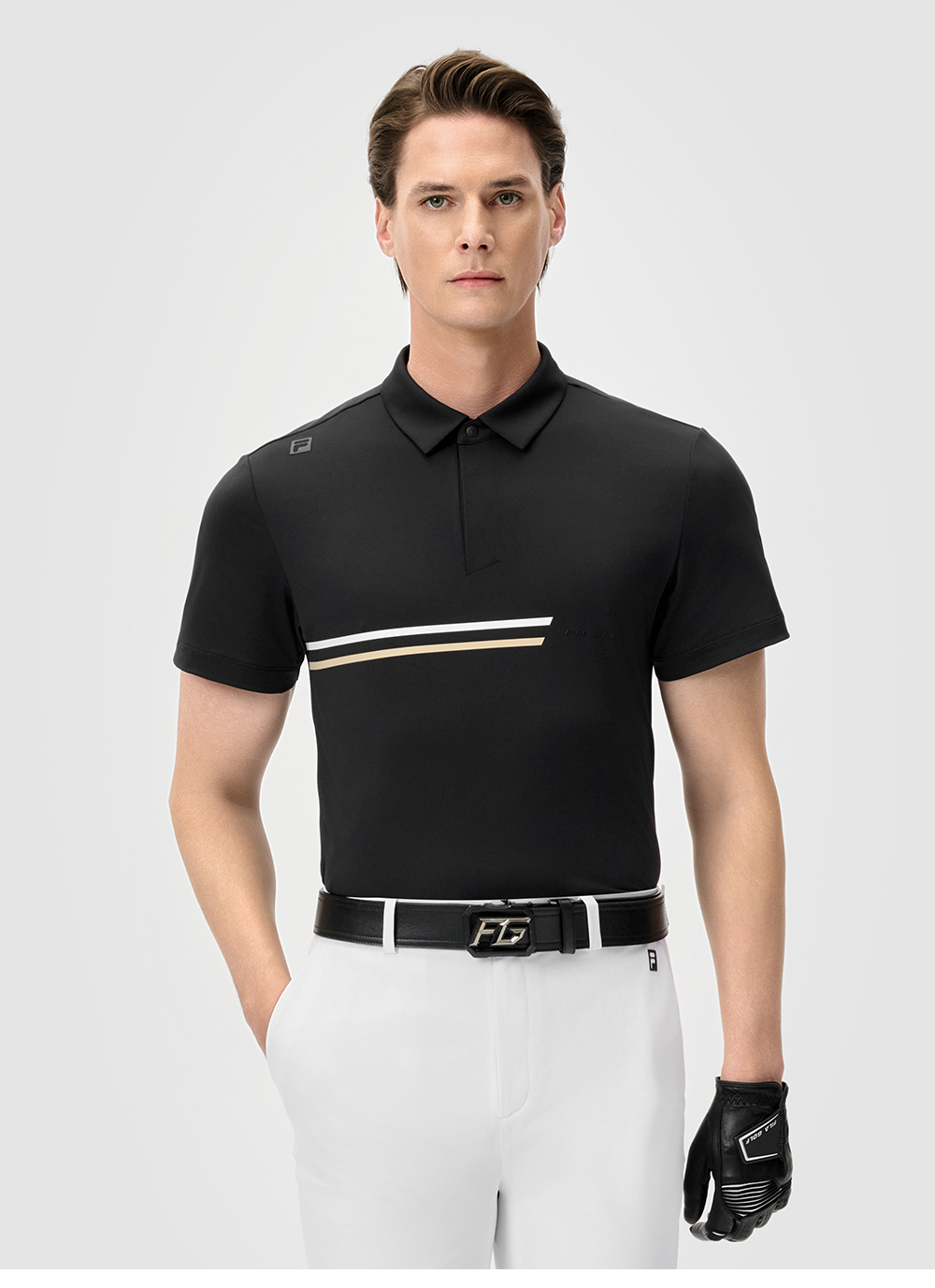 FILA CORE ATHLETICS GOLF STATELY FLORAL Men Polo T-shirt (Black)
