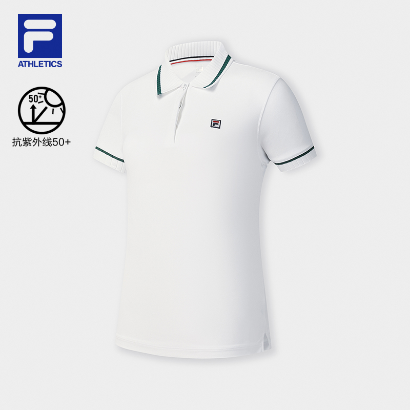 FILA CORE ATHLETICS TENNIS BOUNCY COURT Women Short Sleeve Polo (Navy / White)
