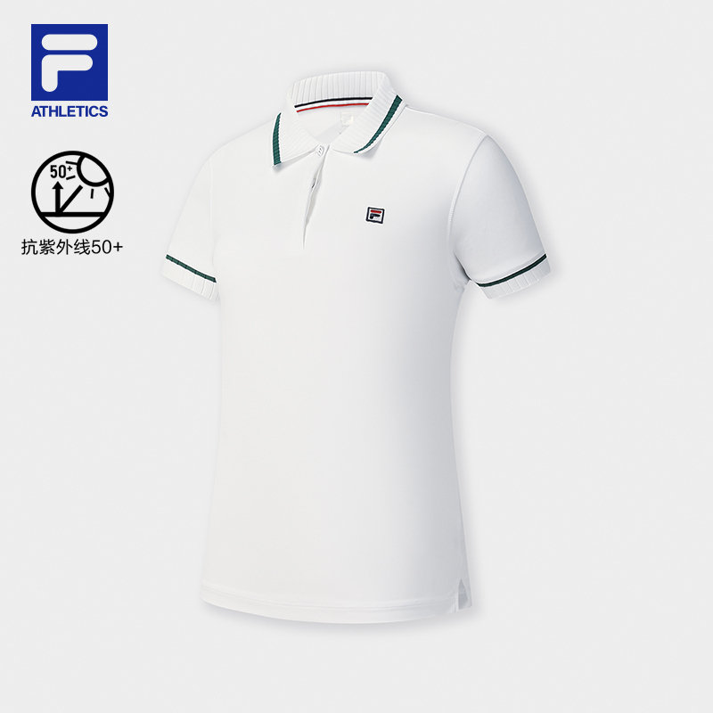 FILA CORE ATHLETICS TENNIS BOUNCY COURT Women Short Sleeve Polo (Navy / White)