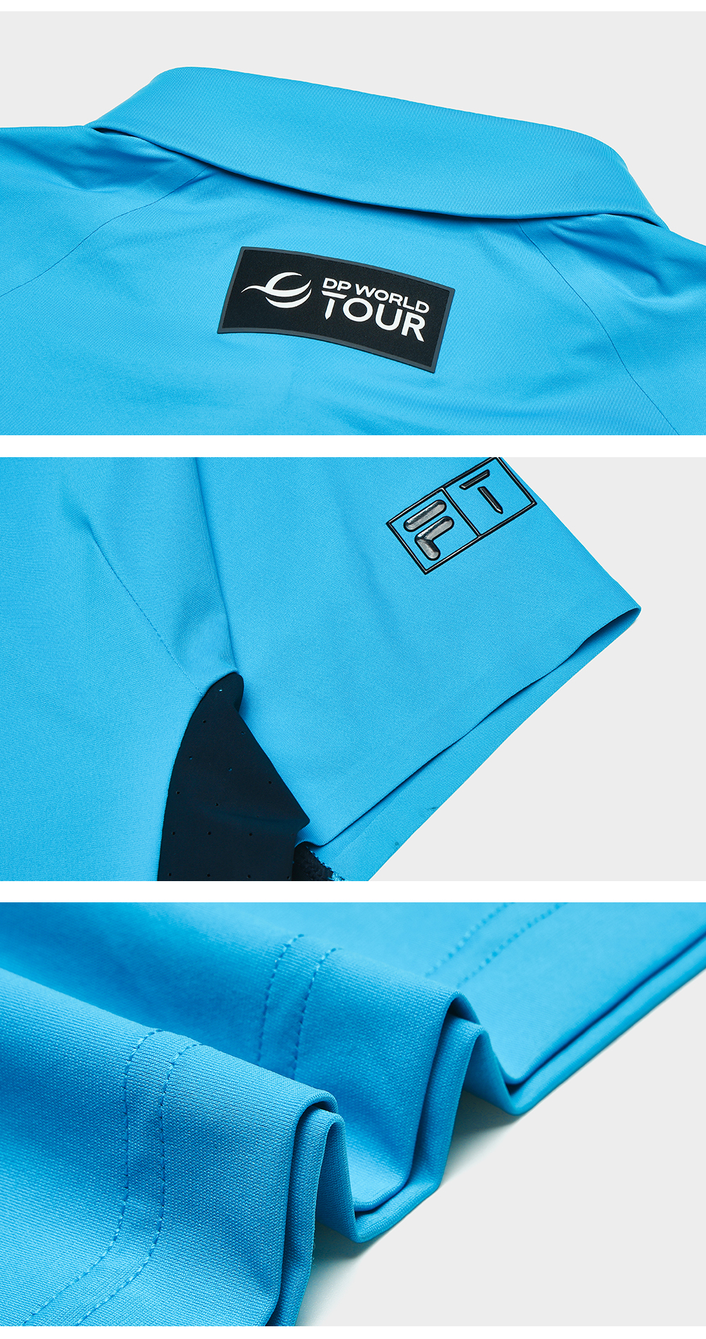 FILA CORE ATHLETICS GOLF (DP WORLD TOUR) Men Short Sleeve Polo (Blue)