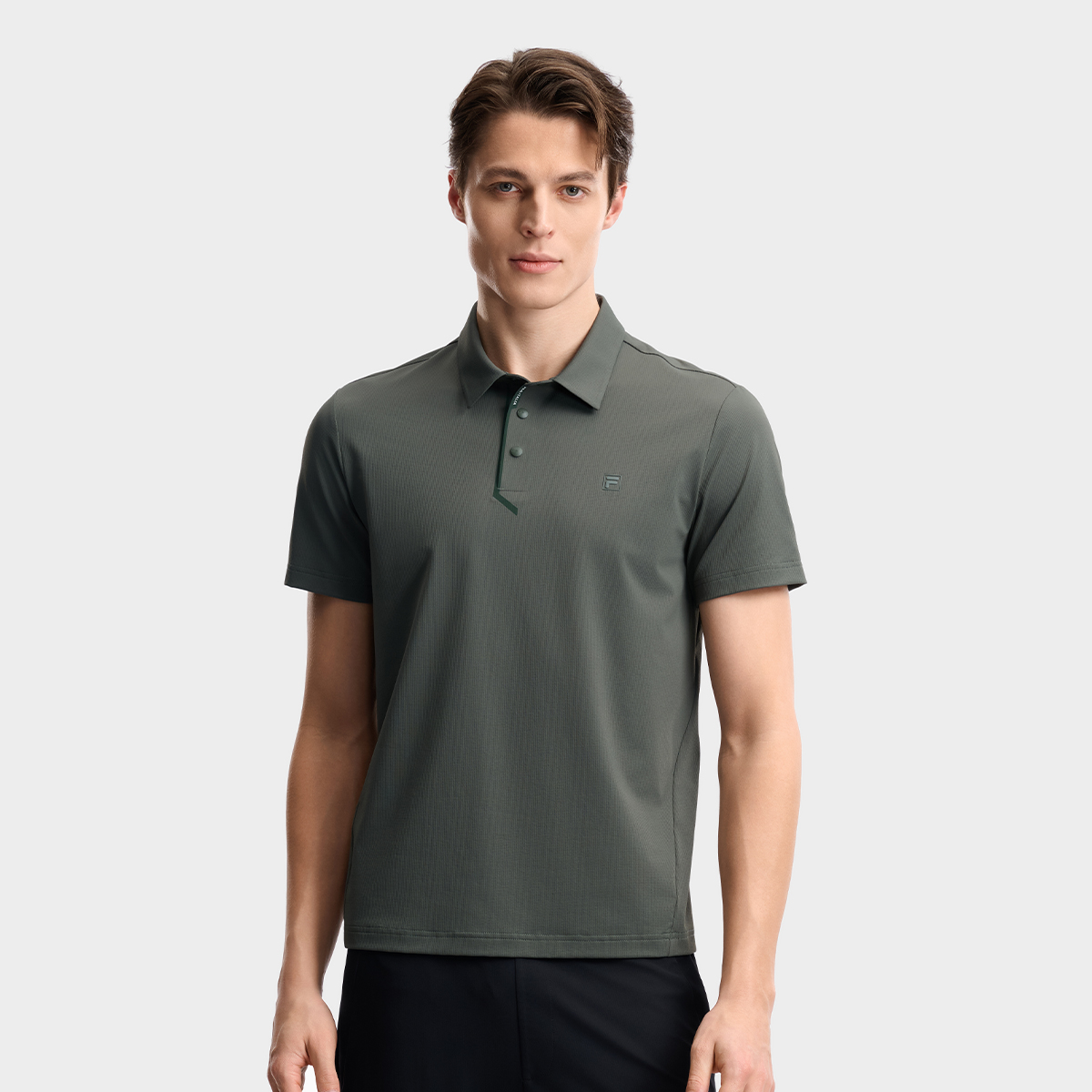 FILA MEN'S WHITE Knitted Short Sleeve Polo Shirt