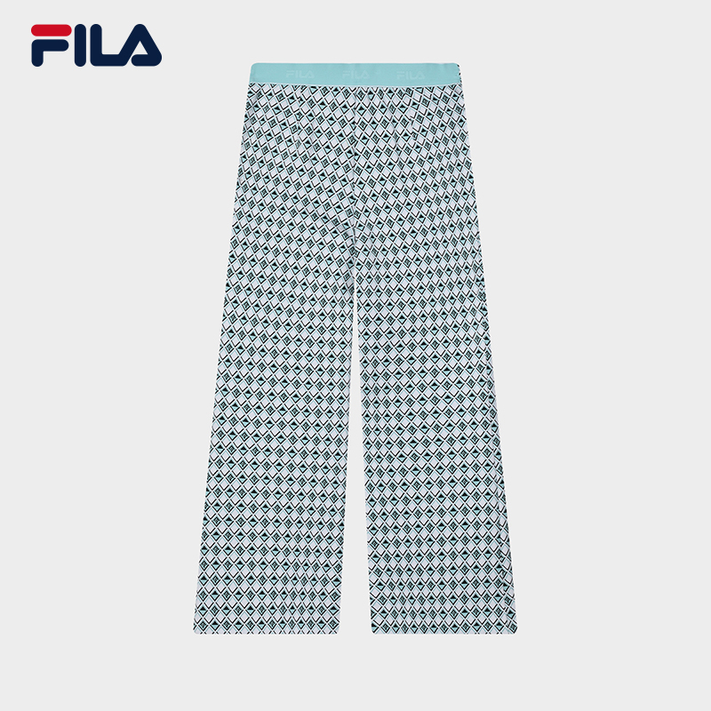 FILA CORE WHITE LINE EMERALD Women's Knit Pants in Full Print