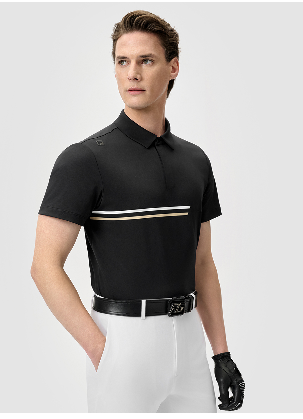 FILA CORE ATHLETICS GOLF STATELY FLORAL Men Polo T-shirt (Black)
