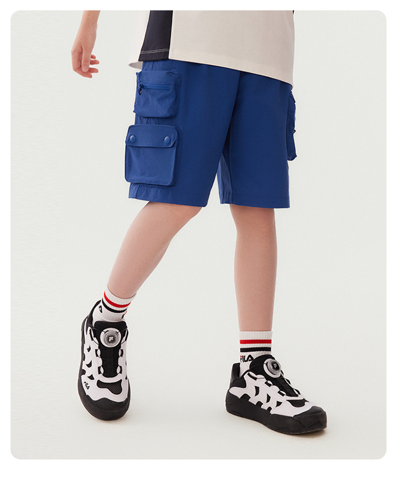 (130-170cm) FILA KIDS ORIGINALE Boy's Knit 5 Inch Pants in Navy / Blue