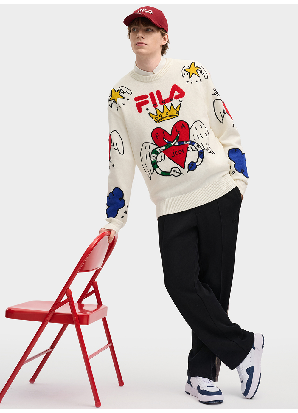 FILA CORE LIFESTYLE ORIGINALE FILA SOPHEY Women Knit Sweater (White)