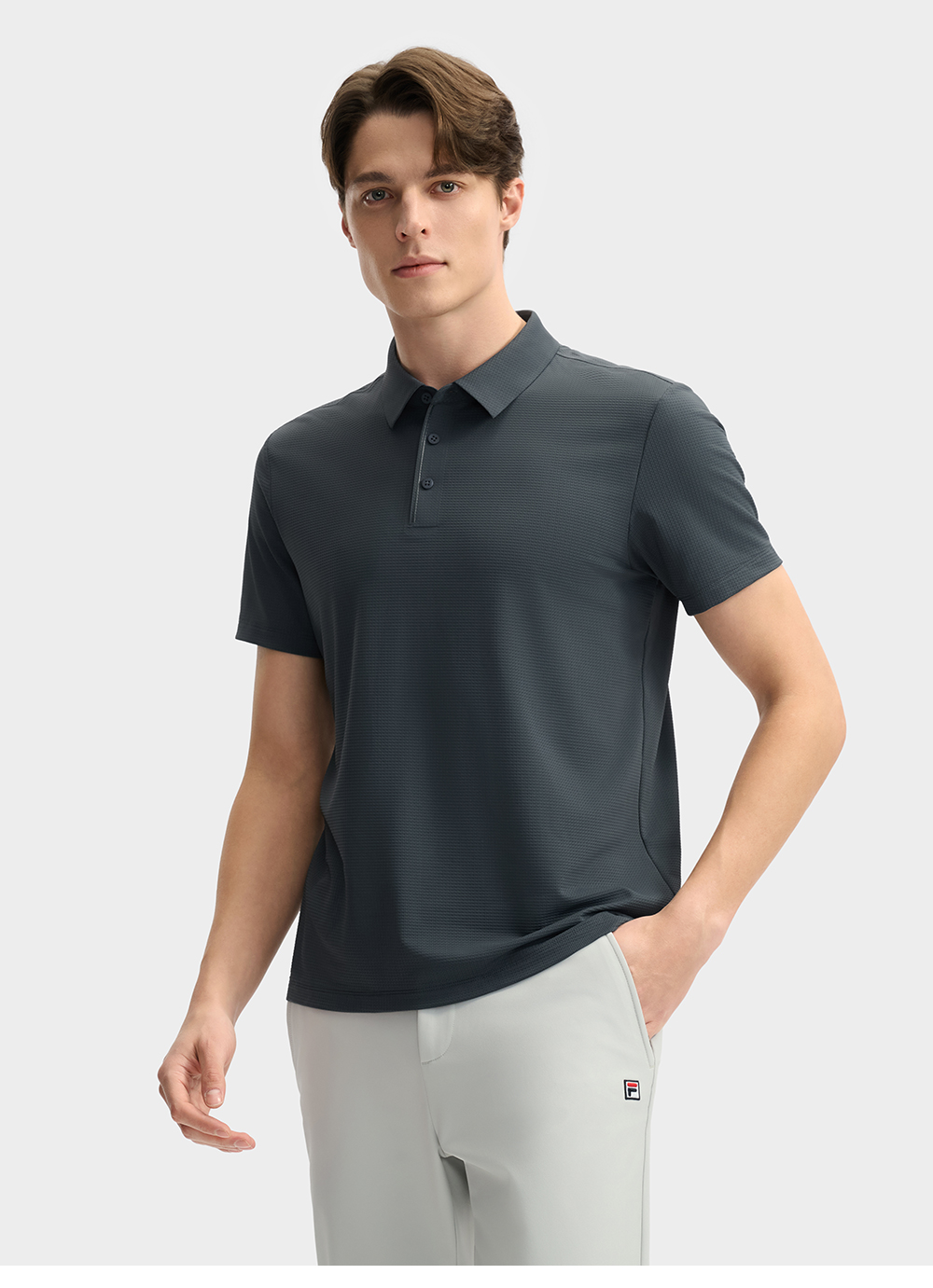 FILA CORE LIFESTYLE BLUE SPORTY & LUXURIOUS MAXI YACHT, PORTO CERVO Men Polo T-shirt (Black / Navy)