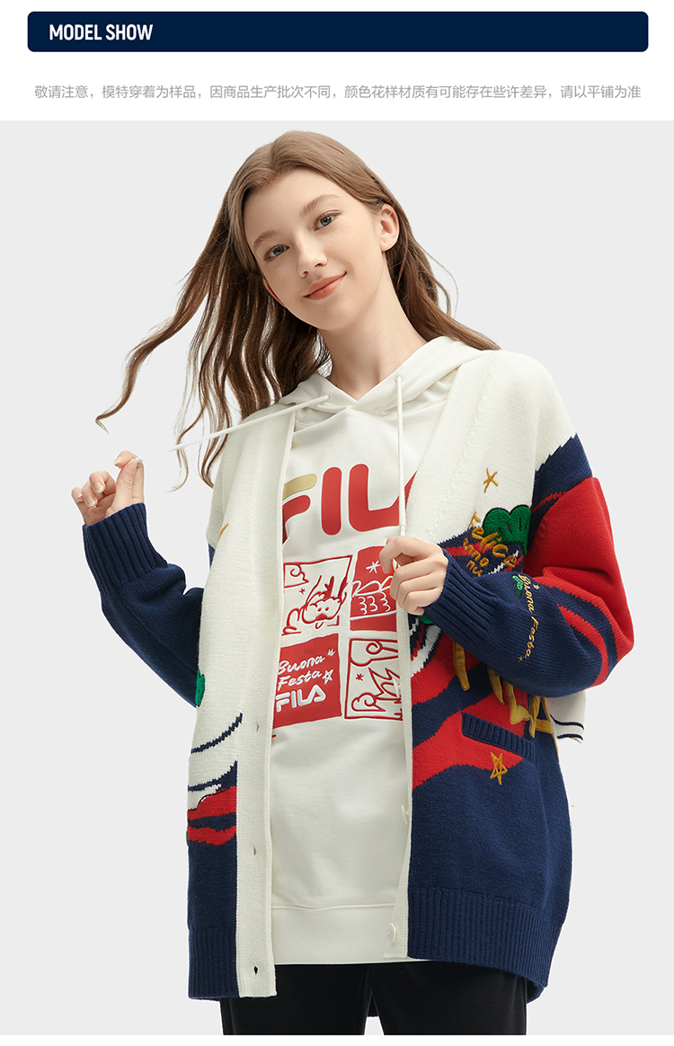 FILA CORE WHITE LINE ORIGINALE Women's Cardigan in White