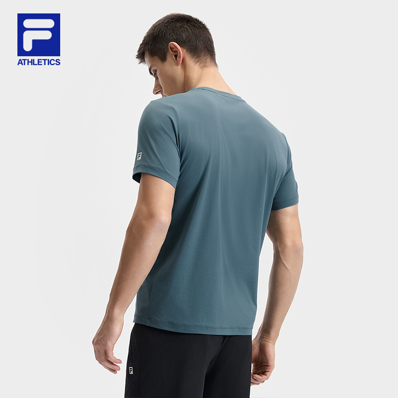 FILA CORE ATHLETICS FITNESS BLACK MEN SPACE DRIOD Men Short Sleeves T-Shirt (Black / Blue / White)