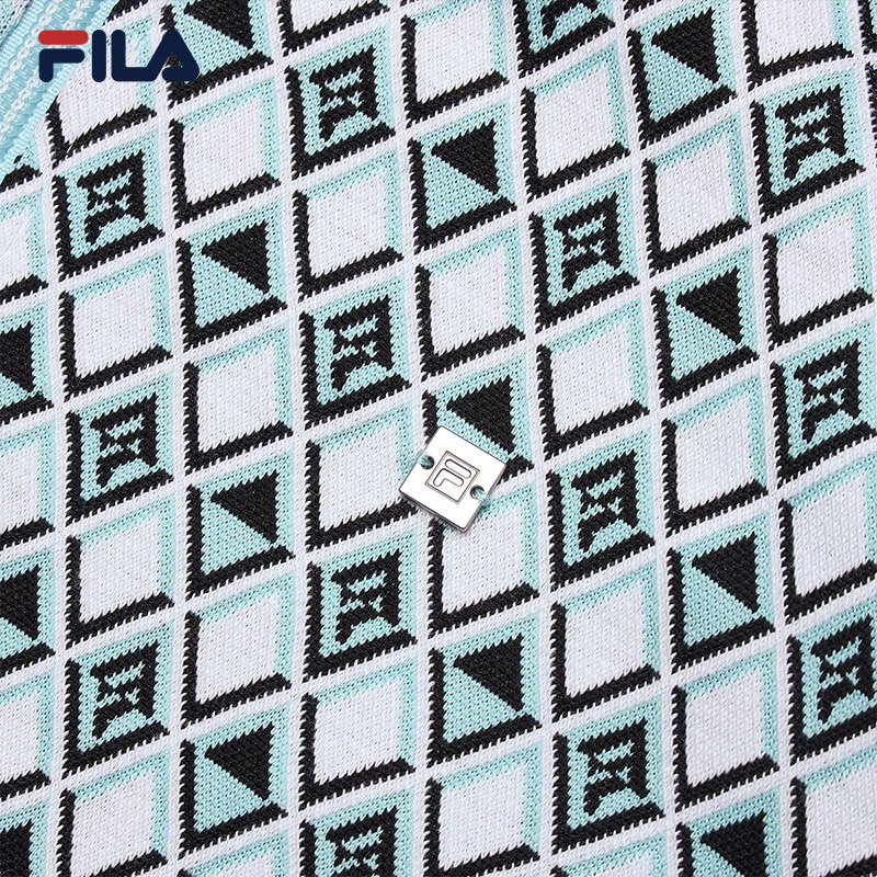 FILA CORE WHITE LINE EMERALD Women's Knit Top in Full Print