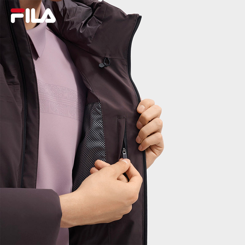 FILA CORE LIFESTYLE BLUE GEOMETRIC SNOW ART Men Down Jacket (Grey)