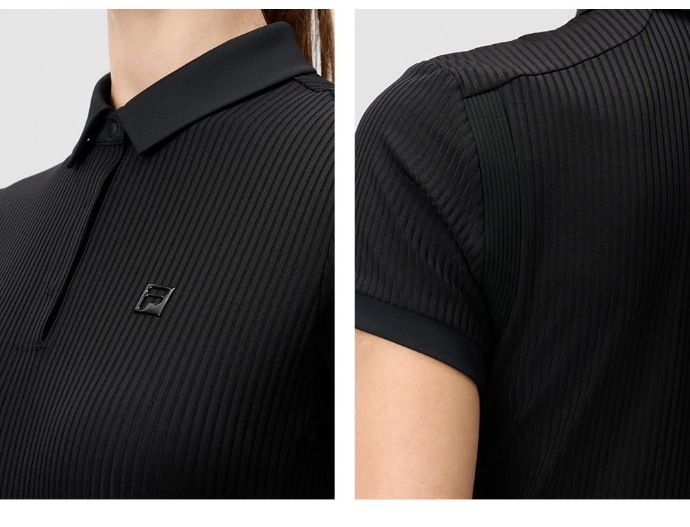 FILA CORE ATHLETICS GOLF2 Women Short Sleeve Polo (Black / Purple)