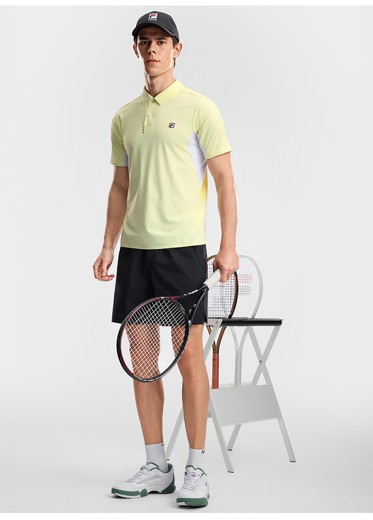 FILA MEN'S TENNIS Knitted Short Sleeve Polo Shirt