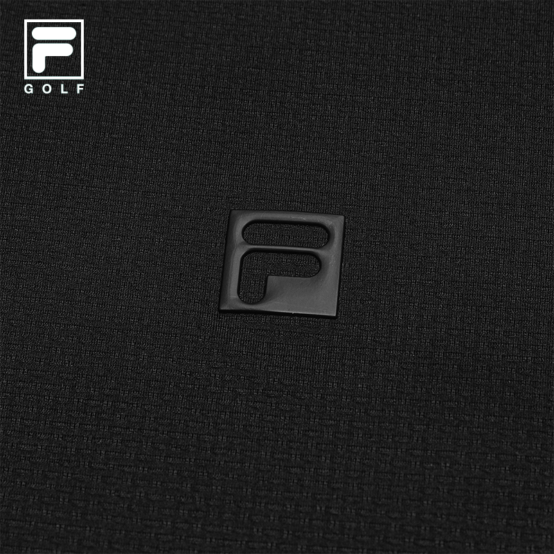 FILA CORE Men GOLF Knitted Short Sleeve Polo Shirt BLACK