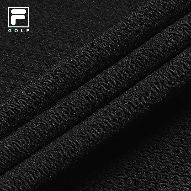FILA CORE Men GOLF Knitted Short Sleeve Polo Shirt BLACK