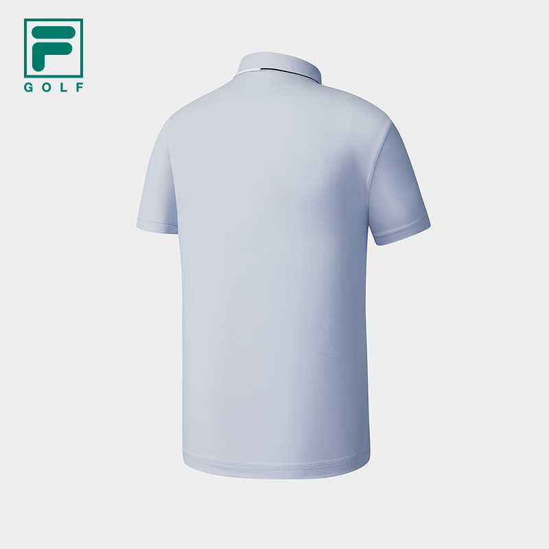 FILA CORE Men GOLF Knitted Short Sleeve Polo Shirt LIGHT BLUE