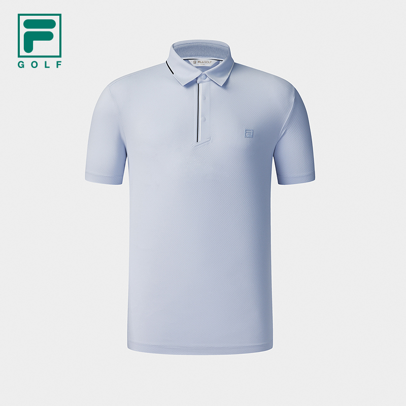 FILA CORE Men GOLF Knitted Short Sleeve Polo Shirt LIGHT BLUE