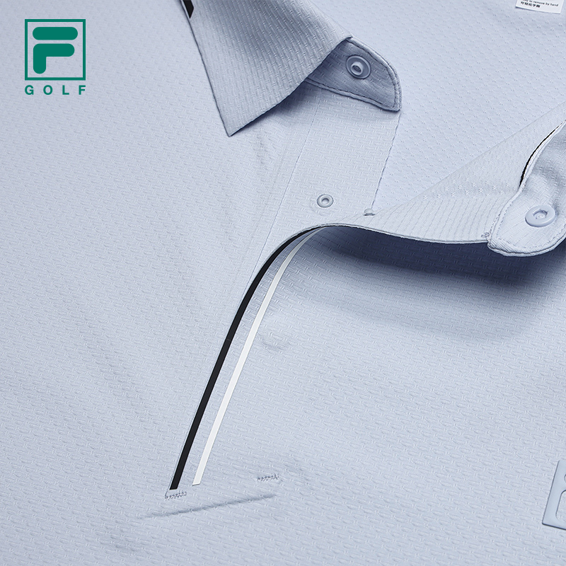 FILA CORE Men GOLF Knitted Short Sleeve Polo Shirt LIGHT BLUE