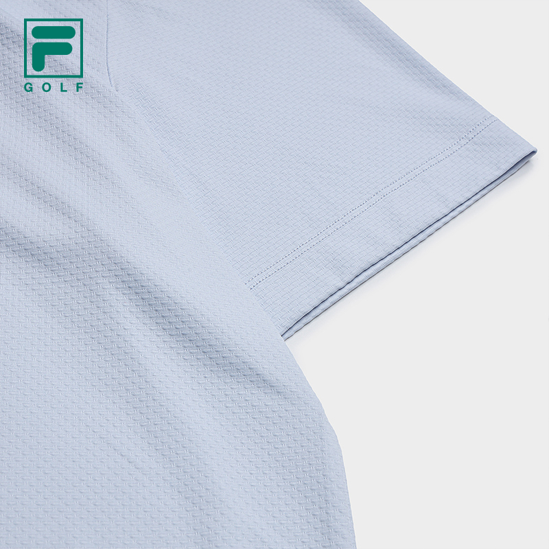 FILA CORE Men GOLF Knitted Short Sleeve Polo Shirt LIGHT BLUE